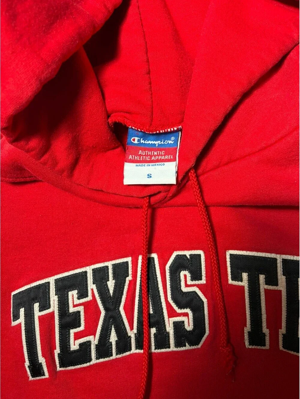 Champion Texas Tech Red Raiders Hoodie Sweatshirt Red Small S